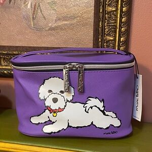 Marc Tetro Purple Cosmetic Bag with Dog Design